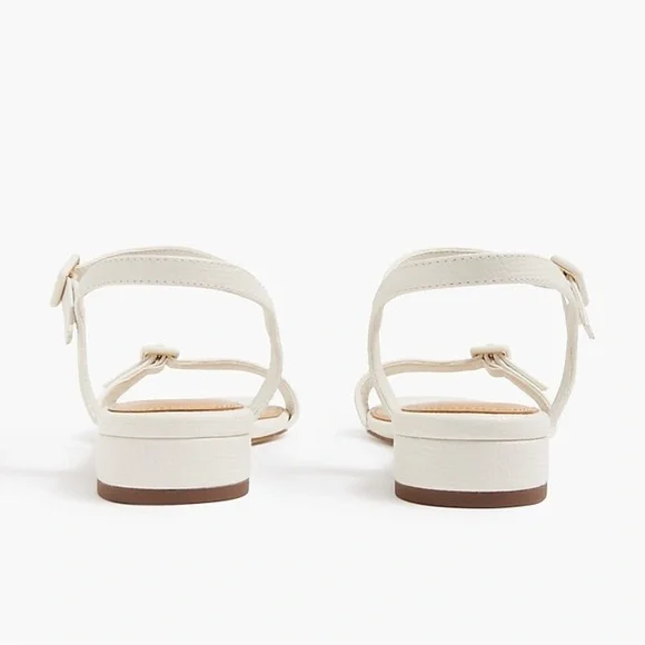 J. Crew Factory Textured Ankle Strap Block Sandals in Ivory White Size 6 spring - Picture 4 of 11